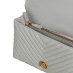 Borsa a mano media Love Bag Puff Chevron in nappa 100043 A0GKK32Q PINKO 