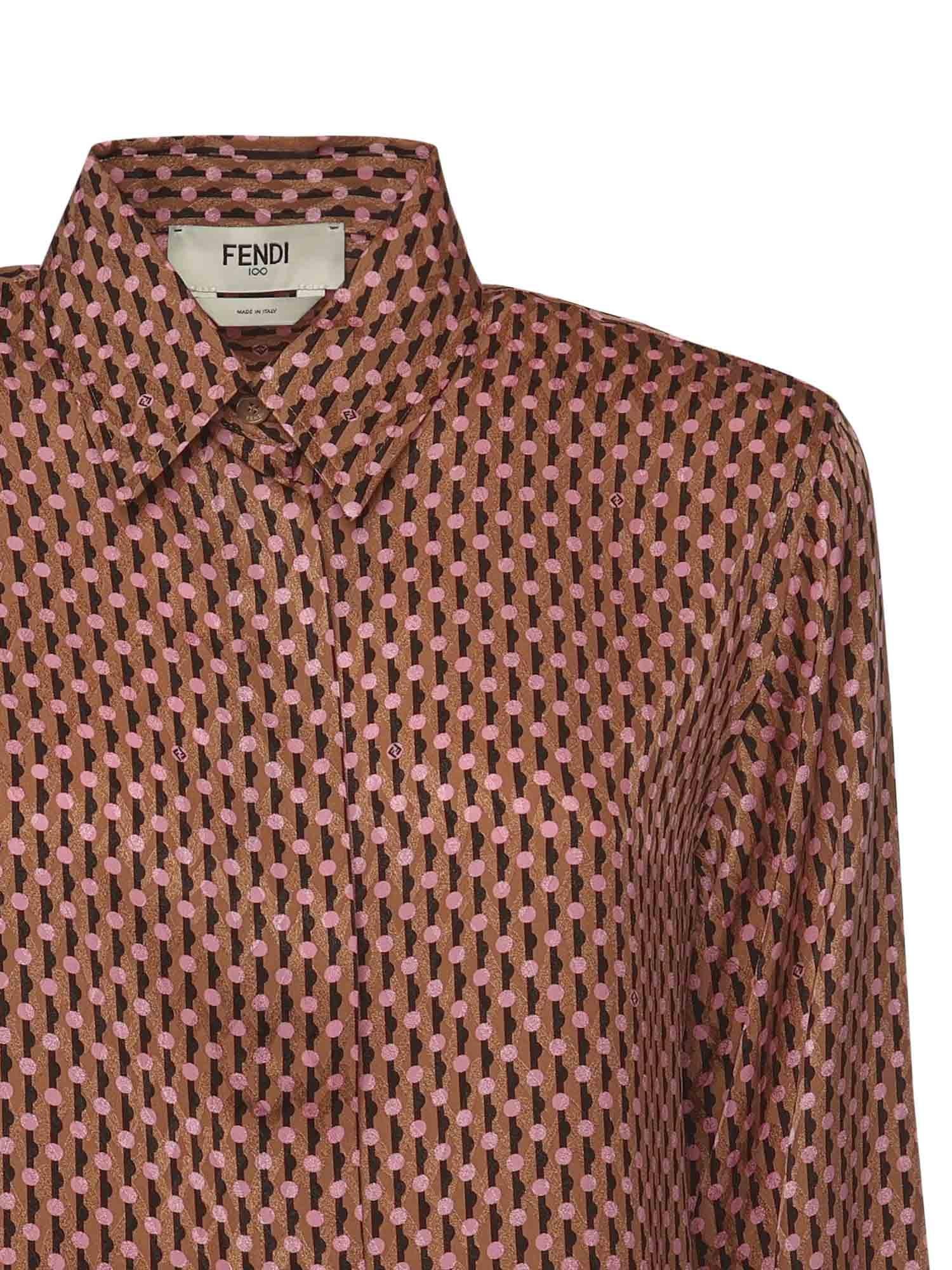 Camicia in seta jacquard Fendi Dots FS8293 AVJ2F1TRM FENDI 