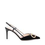 Pumps slingback Vlogo in velluto 7W2S0R01 XUPBBK VALENTINO GARAVANI 