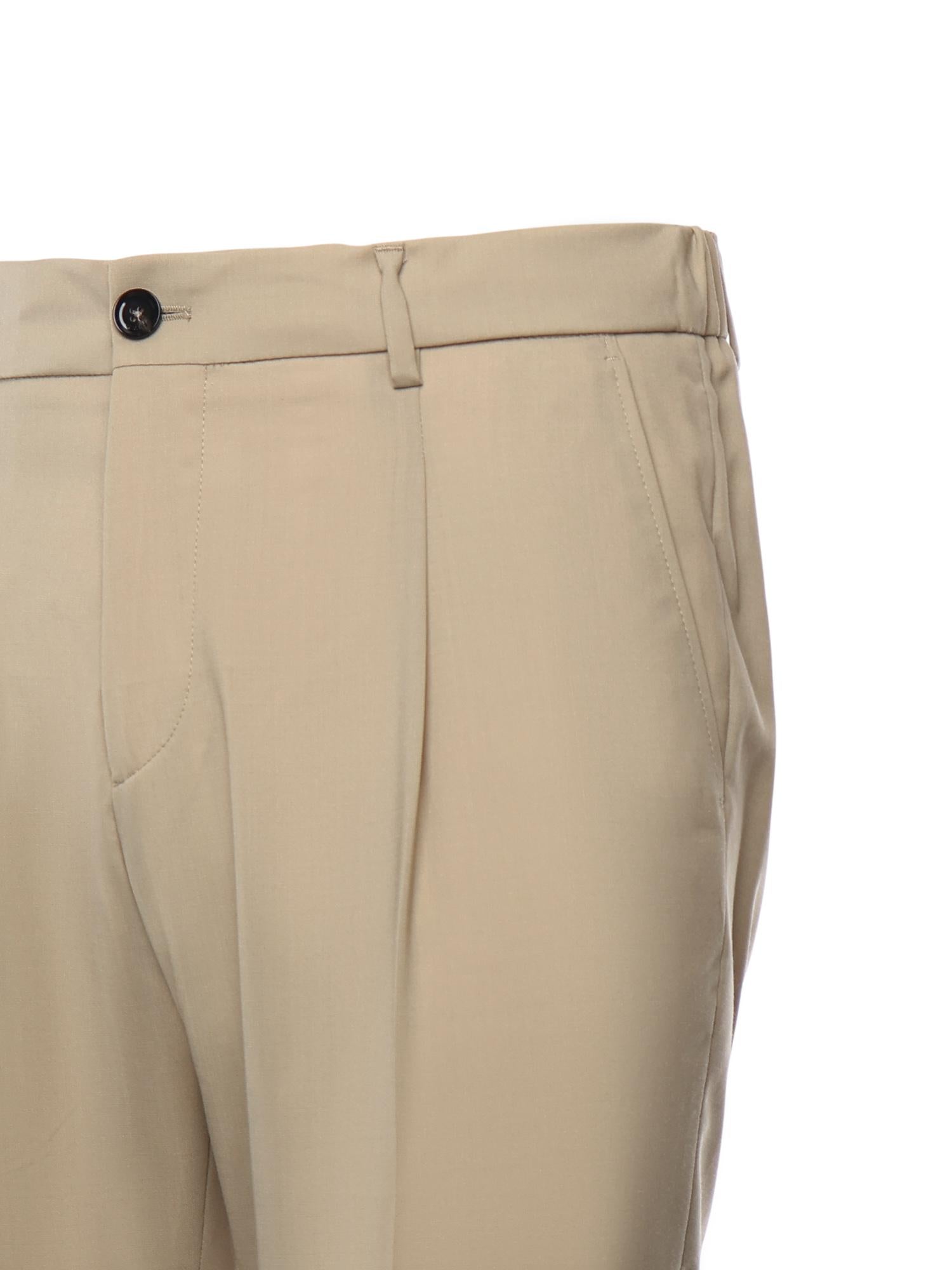 Pantaloni in gabardine di misto lana<BR/> RICCARDO CC REGULAR MTBEIGE BEABLE 