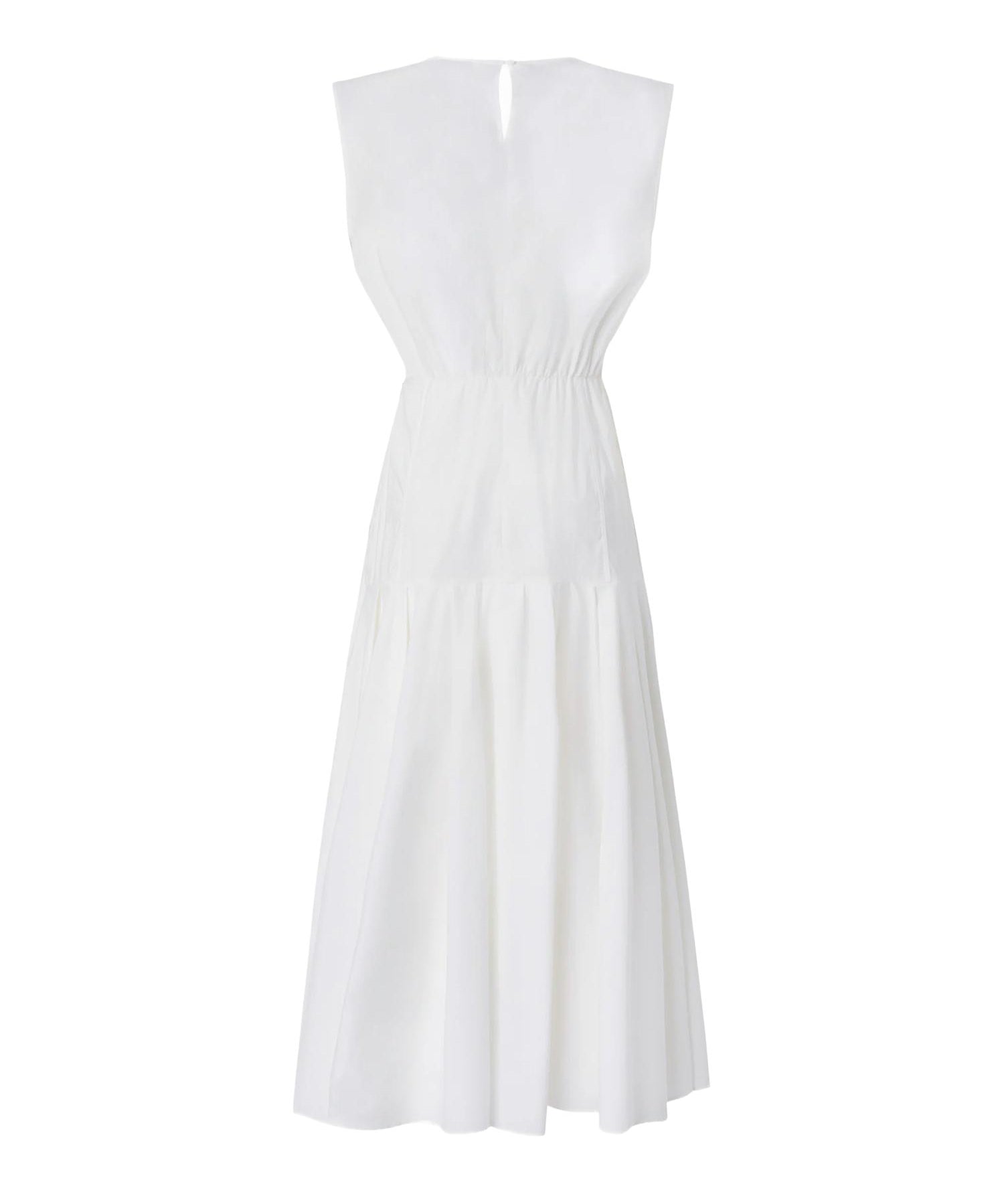 Abito midi smanicato con pieghe e cut-out 106828 A2LDZ05 PINKO 