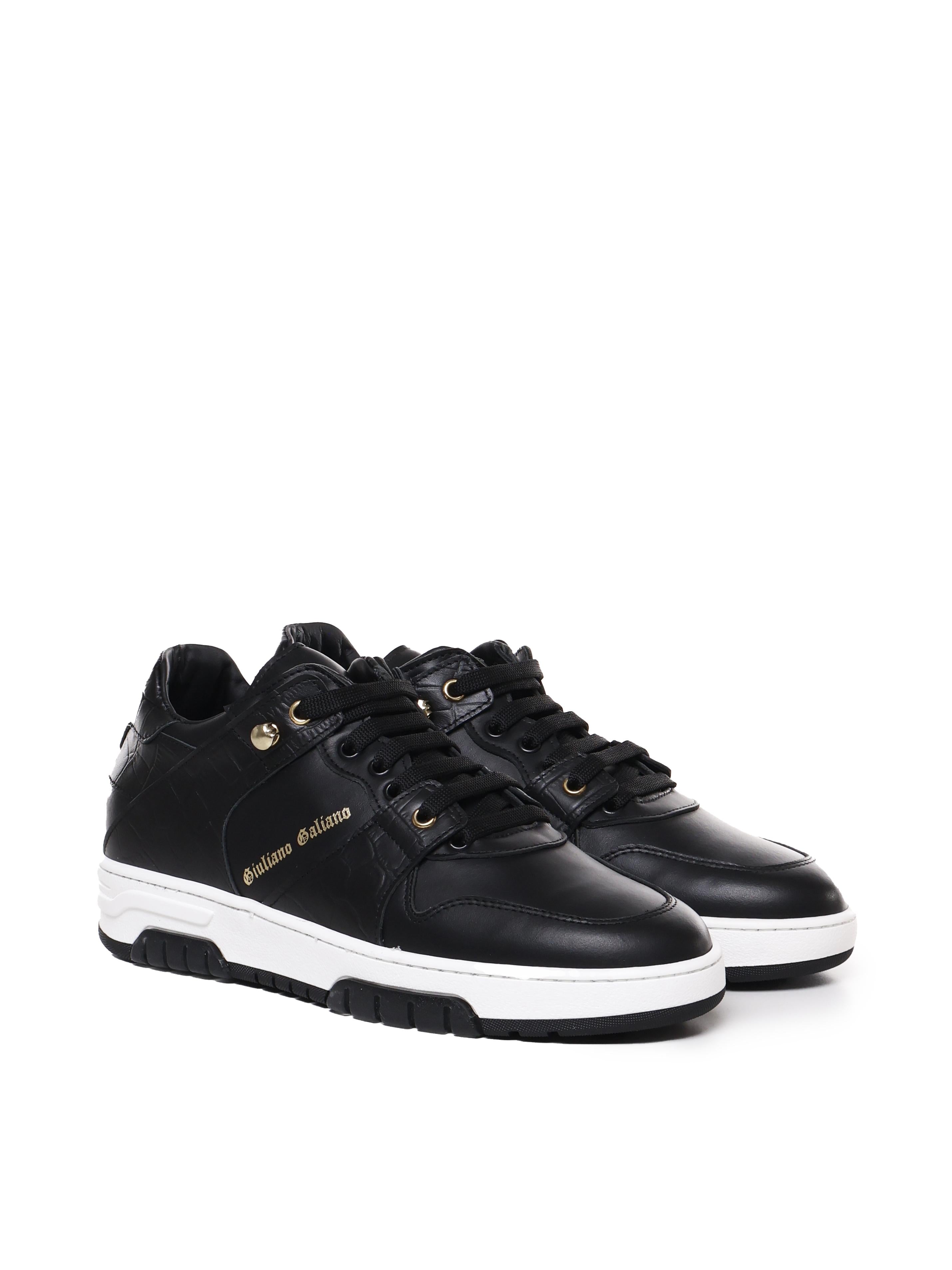 Sneakers basse Legend in pelle<BR/> LEGEND LOW/CROCKBLACK/BLACK GIULIANO GALIANO 