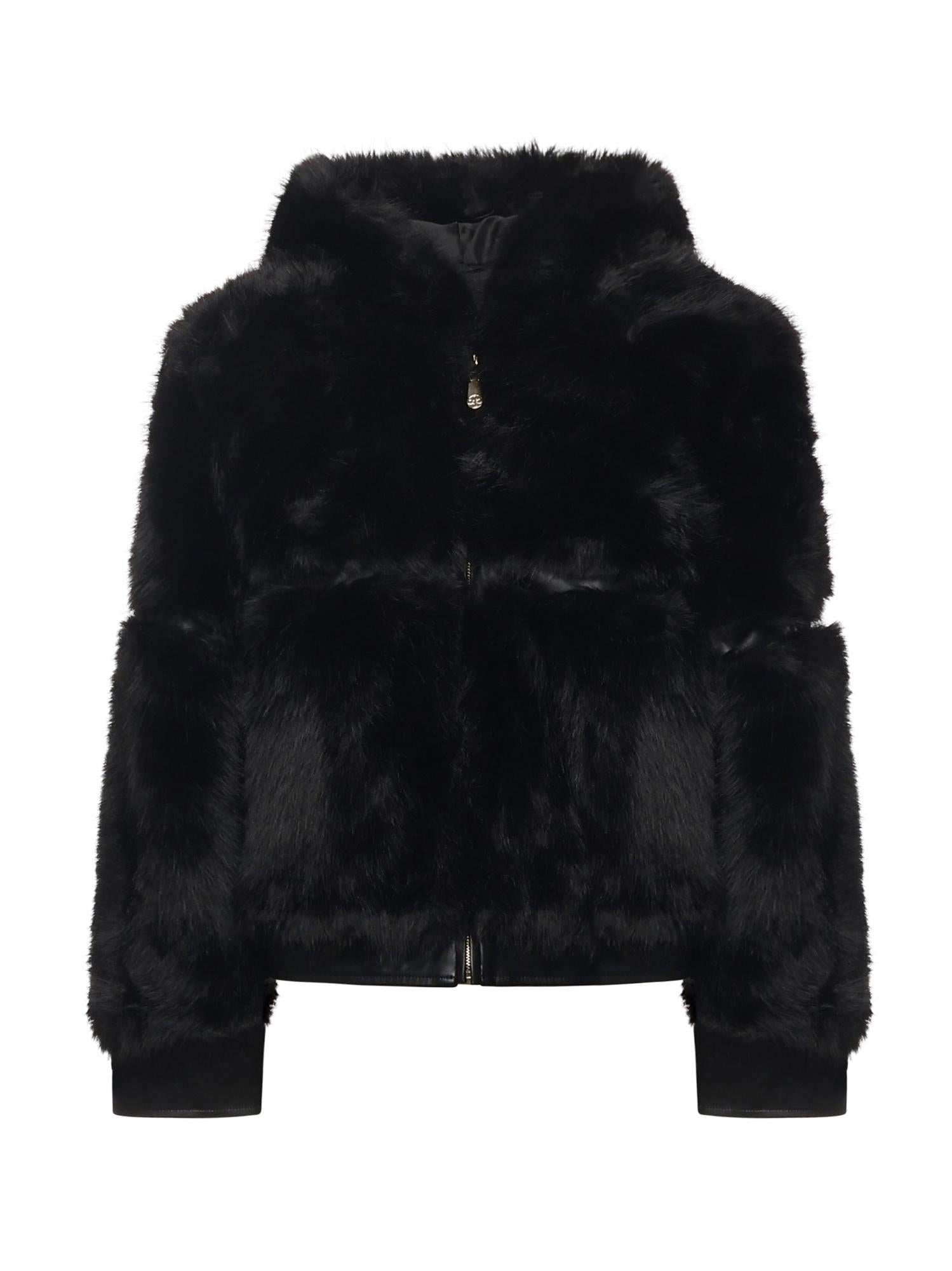 Pelliccia penny con cappuccio 73C19EX02 PENNYNERO V° 73 