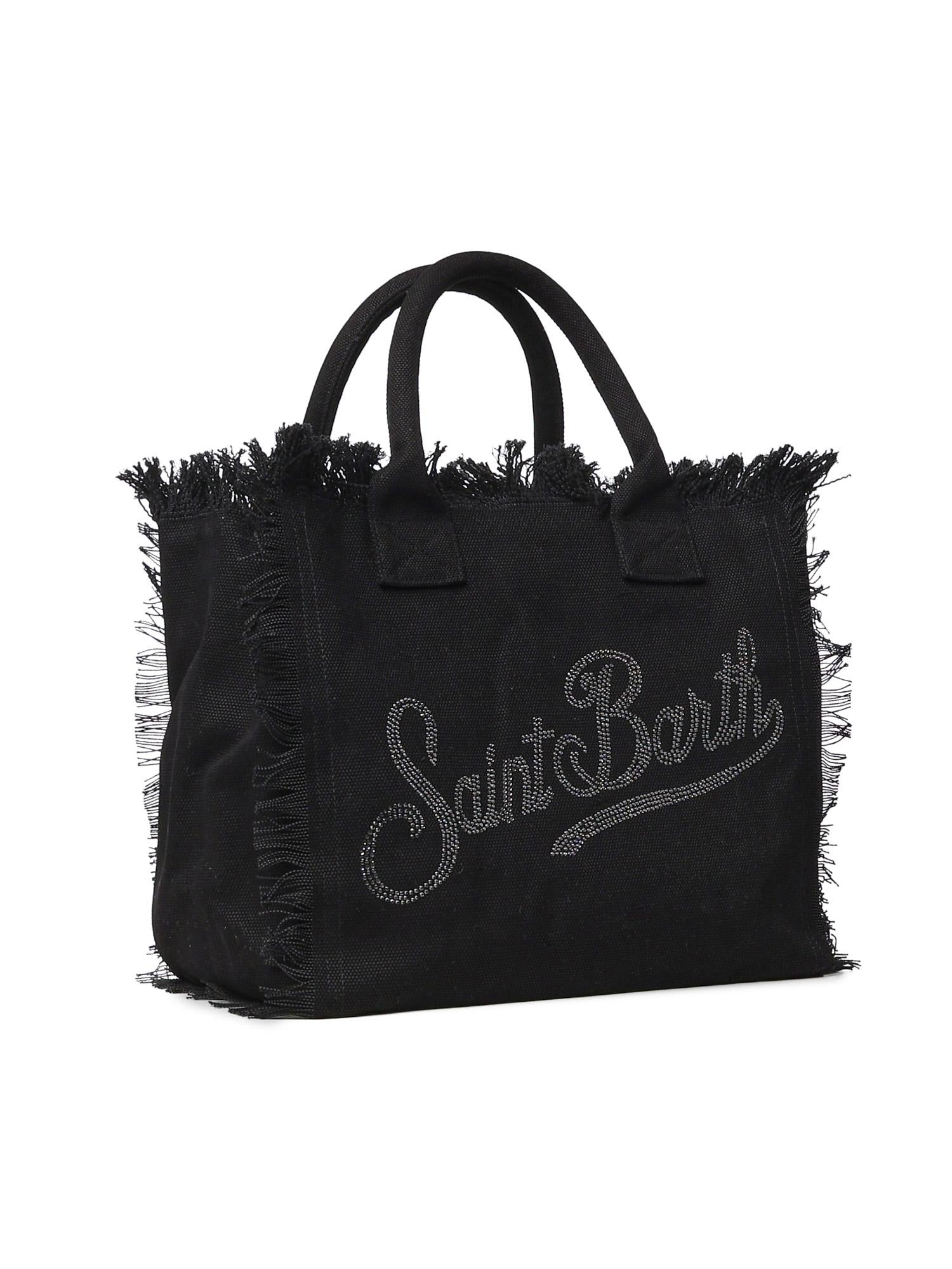 Borsa Vanity in canvas con logo in strass VANI001 02563L MC2 SAINT BARTH 