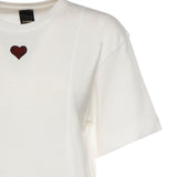T-shirt con ricamo cuore in cotone 105665 A326Z05 PINKO 