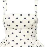 Mini abito in raso a pois SS25092S CREAM SELF-PORTRAIT 