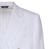 Giacca doppiopetto in lino G2NW1T GK326W0800 DOLCE & GABBANA 