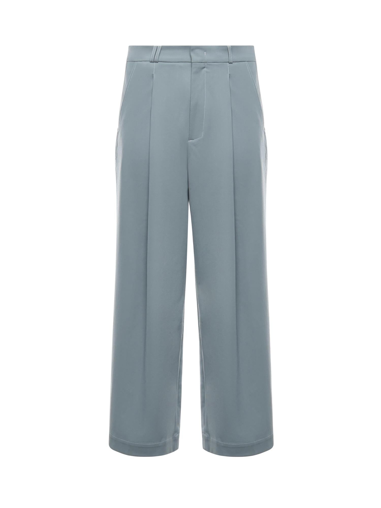 Pantaloni super loose con pinces PT016V1 BLU BONSAI 