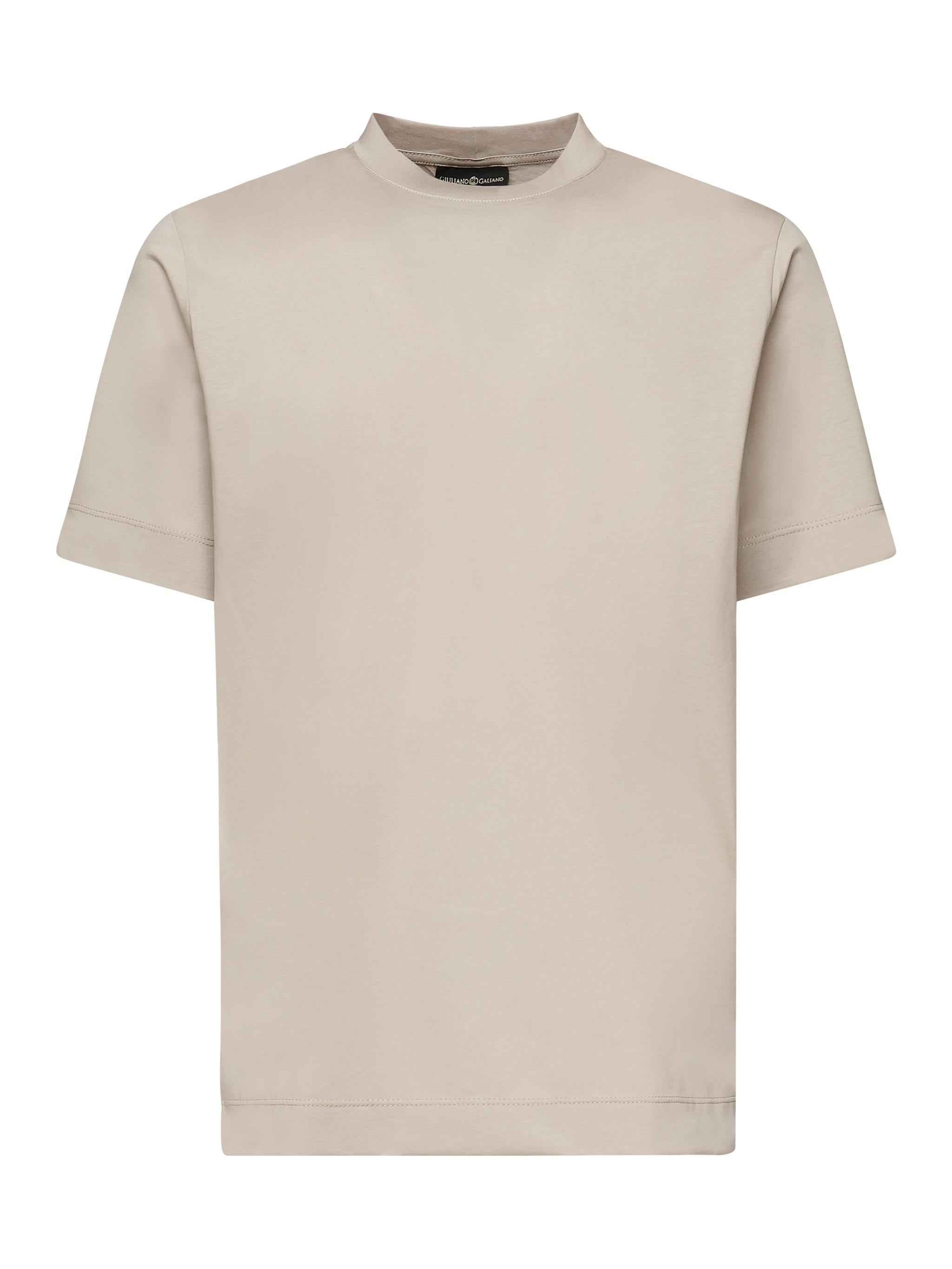 T-shirt girocollo in cotone AIGUE -BEIGE GIULIANO GALIANO 