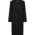 Cappotto doppiopetto in fresco di lana gessato DJ862 ES0080D999 DONDUP 