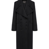 Cappotto doppiopetto in fresco di lana gessato DJ862 ES0080D999 DONDUP 