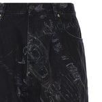 Pantaloni Baggy Minimal in denim di cotone washed crayon allover 857216 TTWA81037 BALENCIAGA 