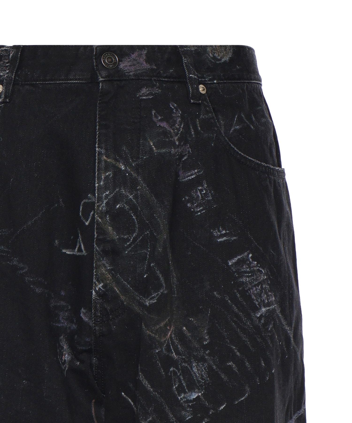 Pantaloni Baggy Minimal in denim di cotone washed crayon allover 857216 TTWA81037 BALENCIAGA 