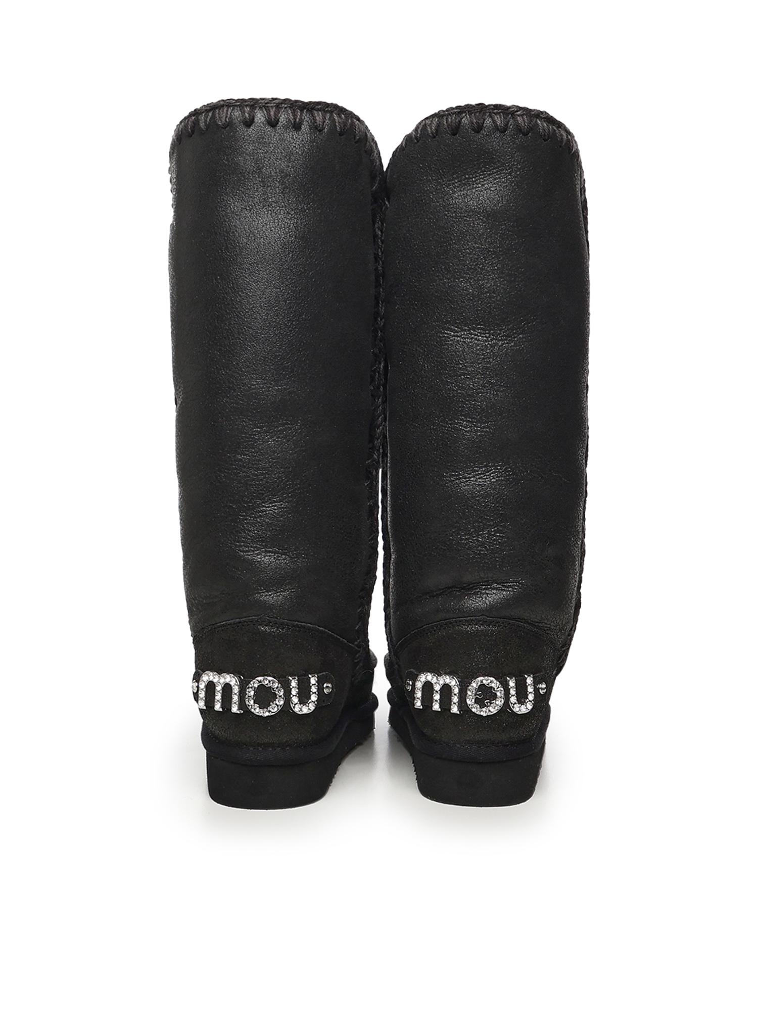 Stivali Eskimo 40 rhinestones logo MUFW101052B CBKG MOU 