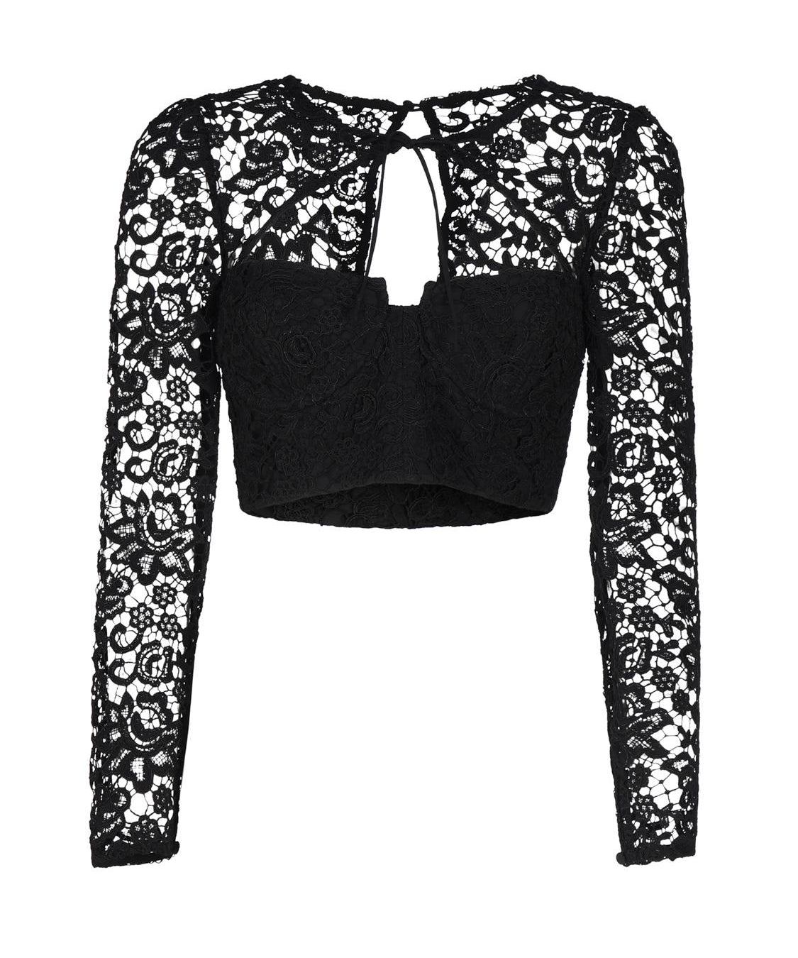 Top corto in pizzo AW23-002T LACEBLACK SELF-PORTRAIT 