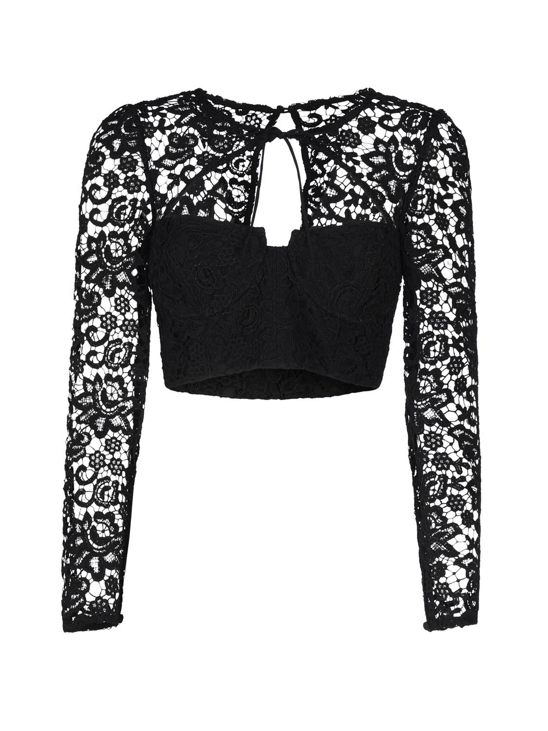 Top corto in pizzo AW23-002T LACEBLACK SELF-PORTRAIT 