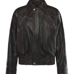 Bomber in nappa con ricamo floreale GWP02560 P00230040249 GOLDEN GOOSE 