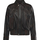 Bomber in nappa con ricamo floreale GWP02560 P00230040249 GOLDEN GOOSE 