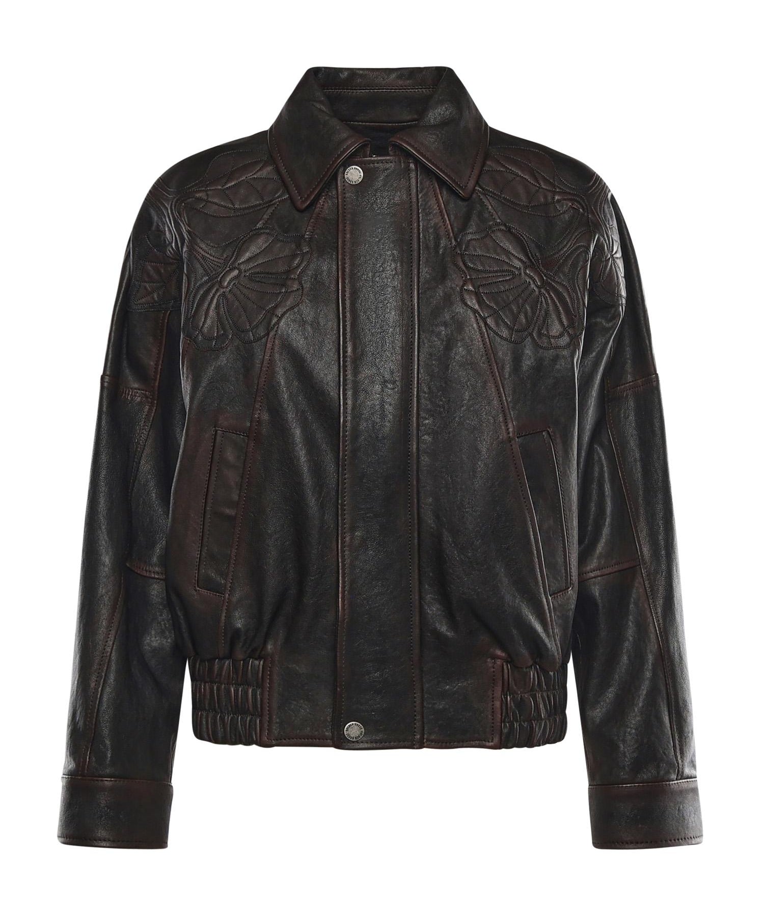 Bomber in nappa con ricamo floreale GWP02560 P00230040249 GOLDEN GOOSE 