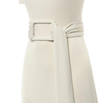 Abito in jersey con cintura AA9R3137J090D 102 ALAIA 