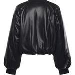 Bomber cropped effetto pelle 105372 A2P4Z99 PINKO 