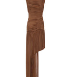 Abito lungo Theron con ruches 25043553 RUSSET CHRISTOPHER ESBER 