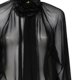 Camicia Rose di chiffon trasparente F5S25T FU1ATN0000 DOLCE & GABBANA 