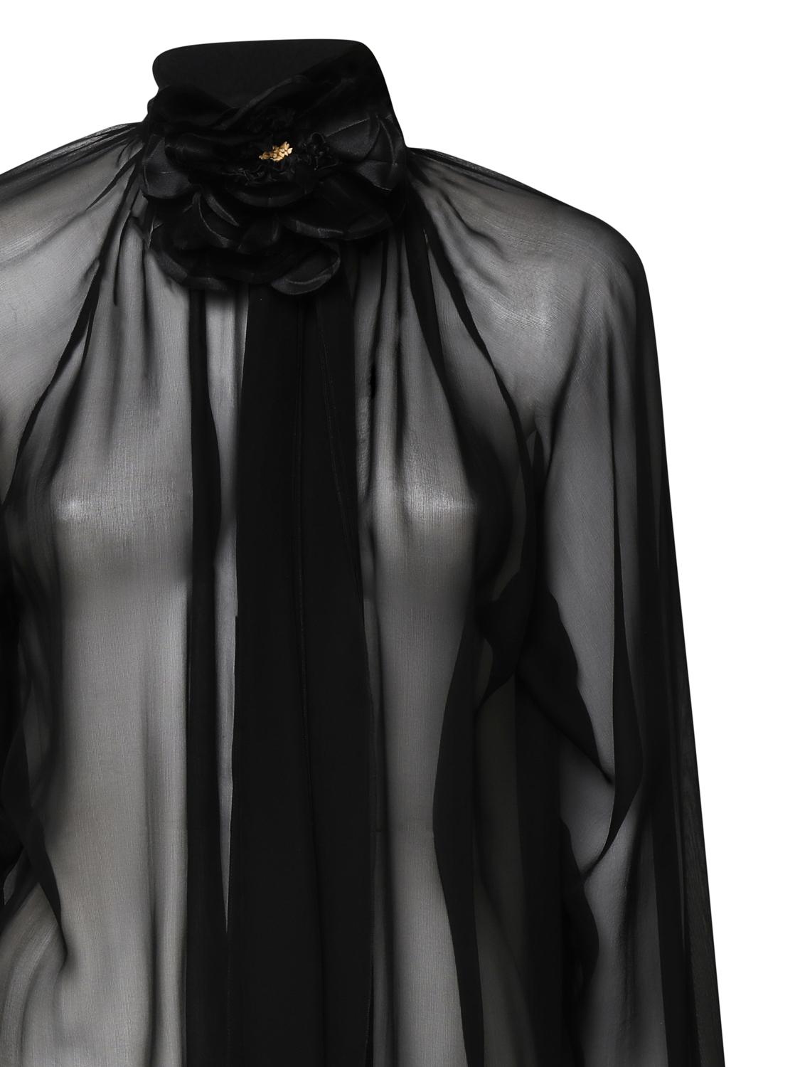 Camicia Rose di chiffon trasparente F5S25T FU1ATN0000 DOLCE & GABBANA 