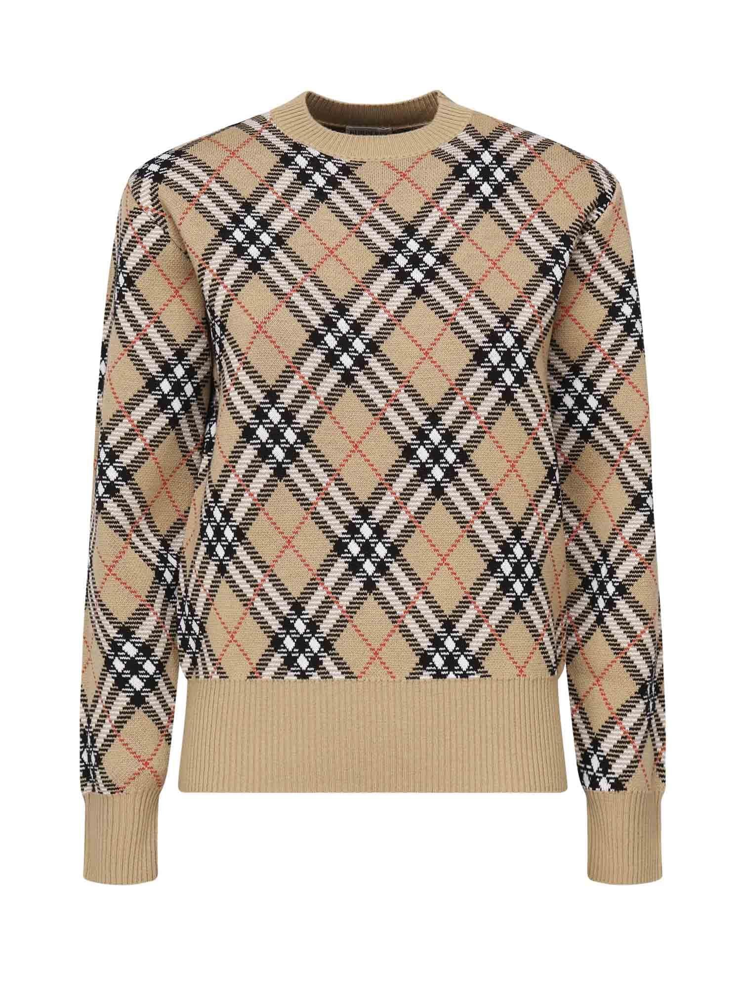 Pullover in misto lana e mohair Check 8110514 C1309 BURBERRY 