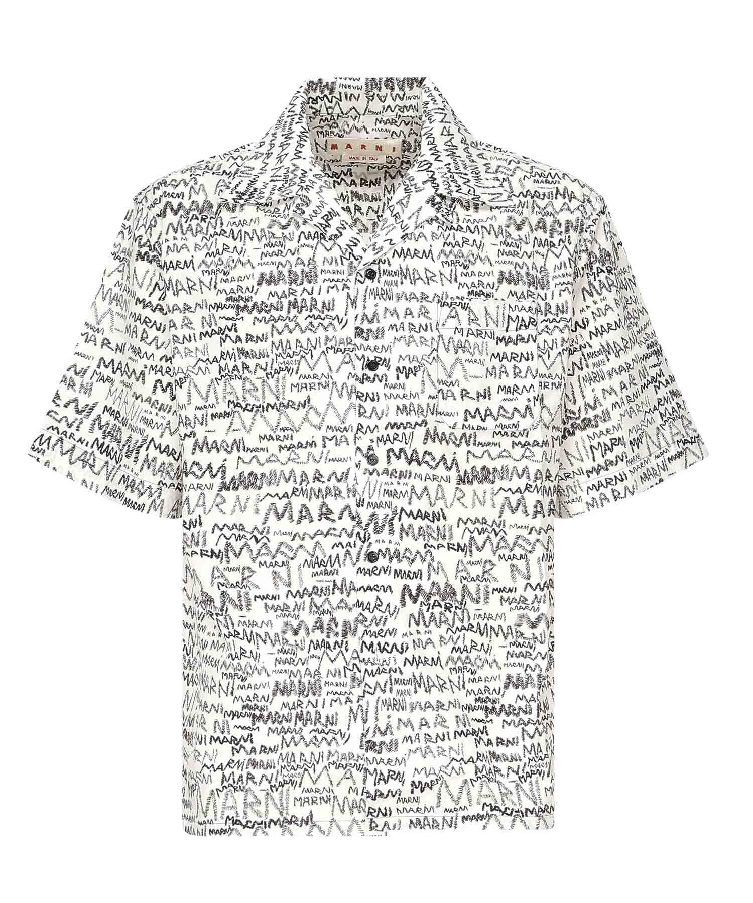 Camicia bowling scribble<BR/> CUMU0213A5 UTC464MPW01 MARNI 
