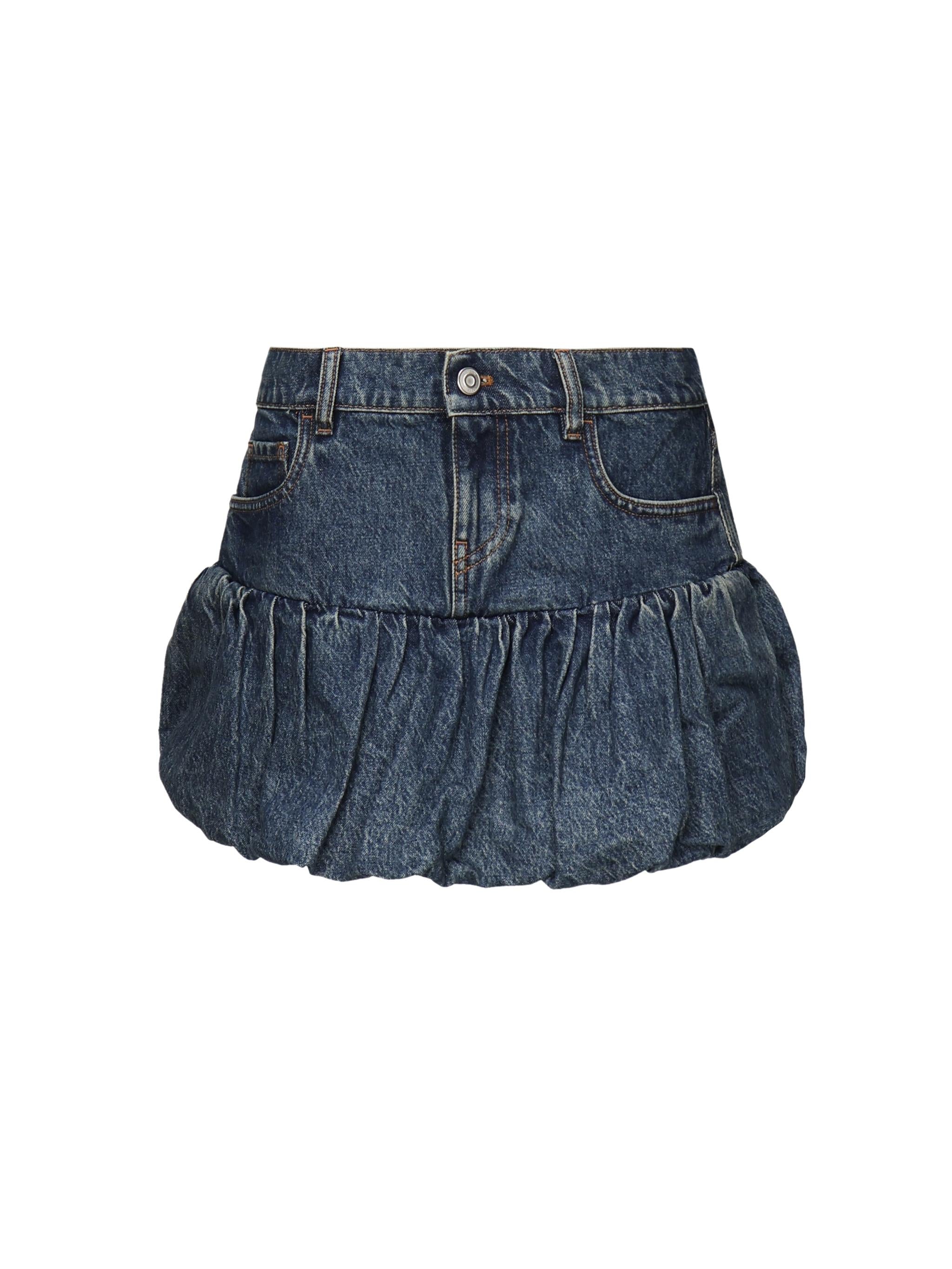 Minigonna in denim di cotone COPJ76F2014 BLU COPERNI 