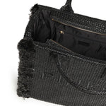 Borsa shopper media Beach in rafia con logo e nappine 106673 A39YZ99Q PINKO 