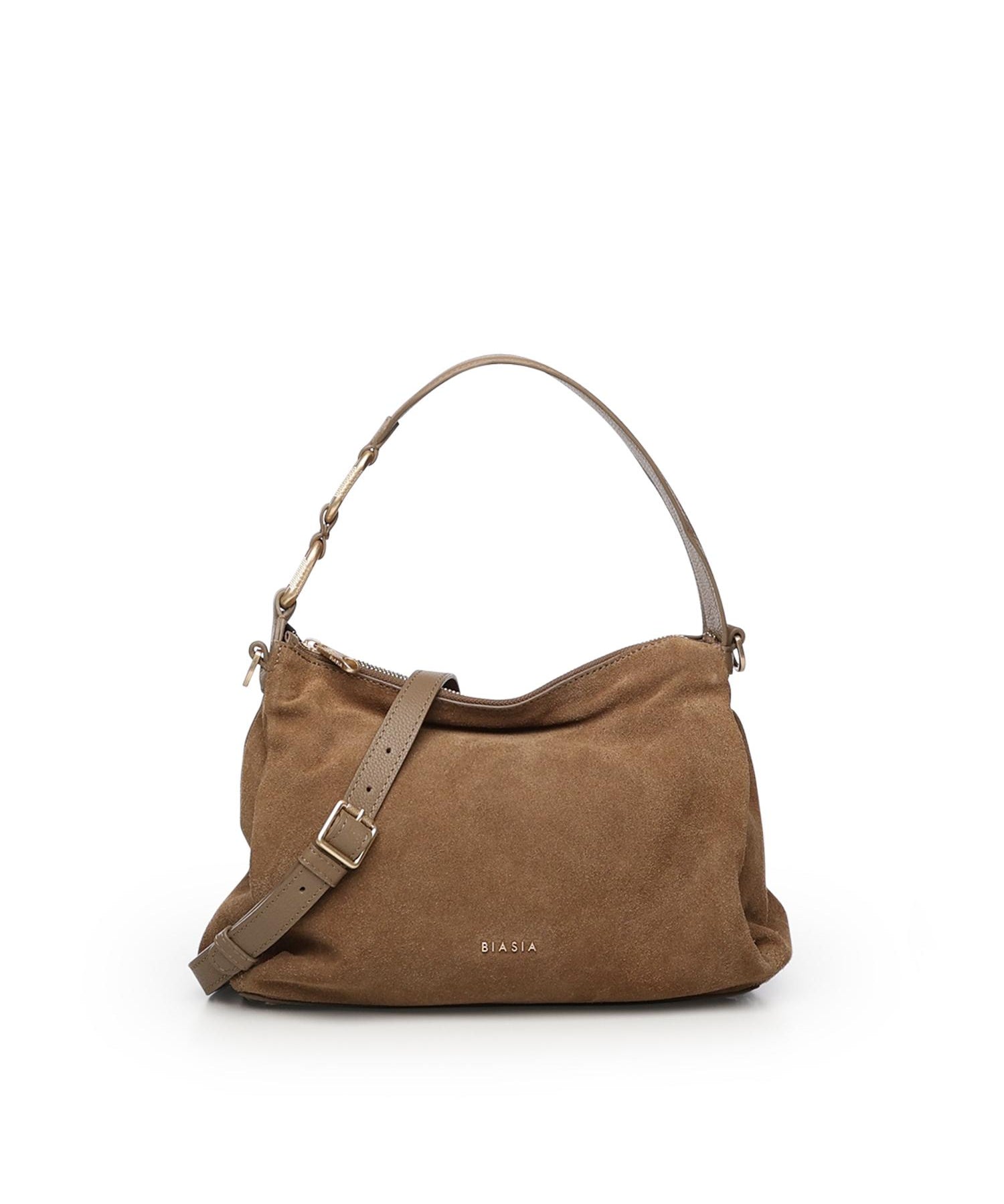 Borsa a spalla in camoscio BIBP9DP01C TAUPE BIASIA 