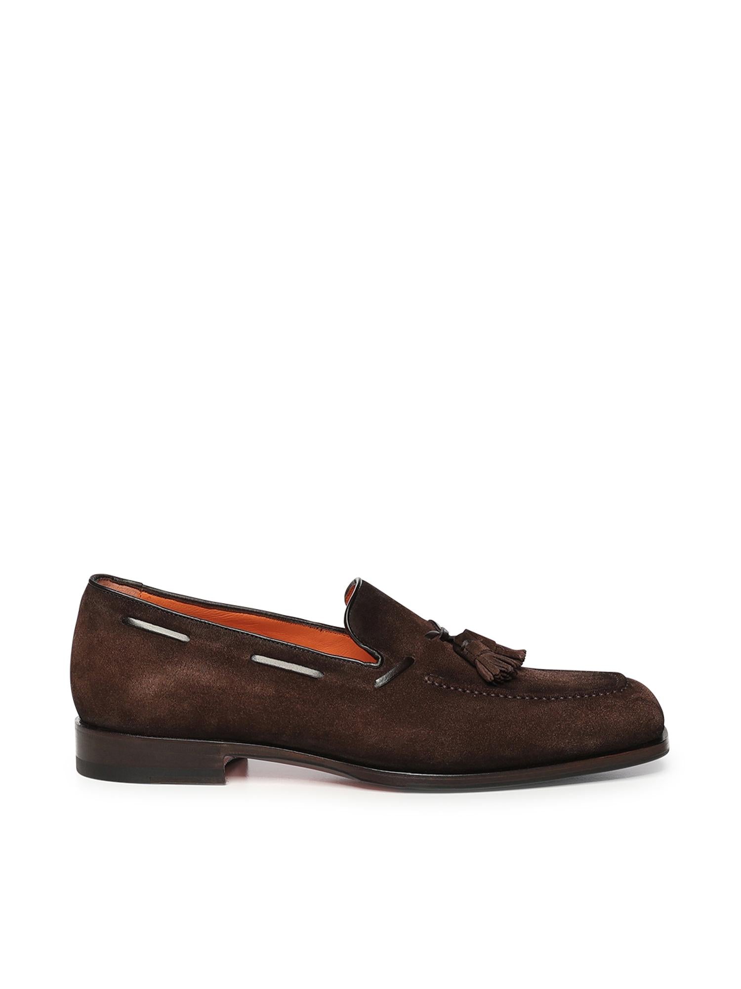 Mocassino con nappine in pelle e suede MCBD19176BJ1G EIPT50 SANTONI 