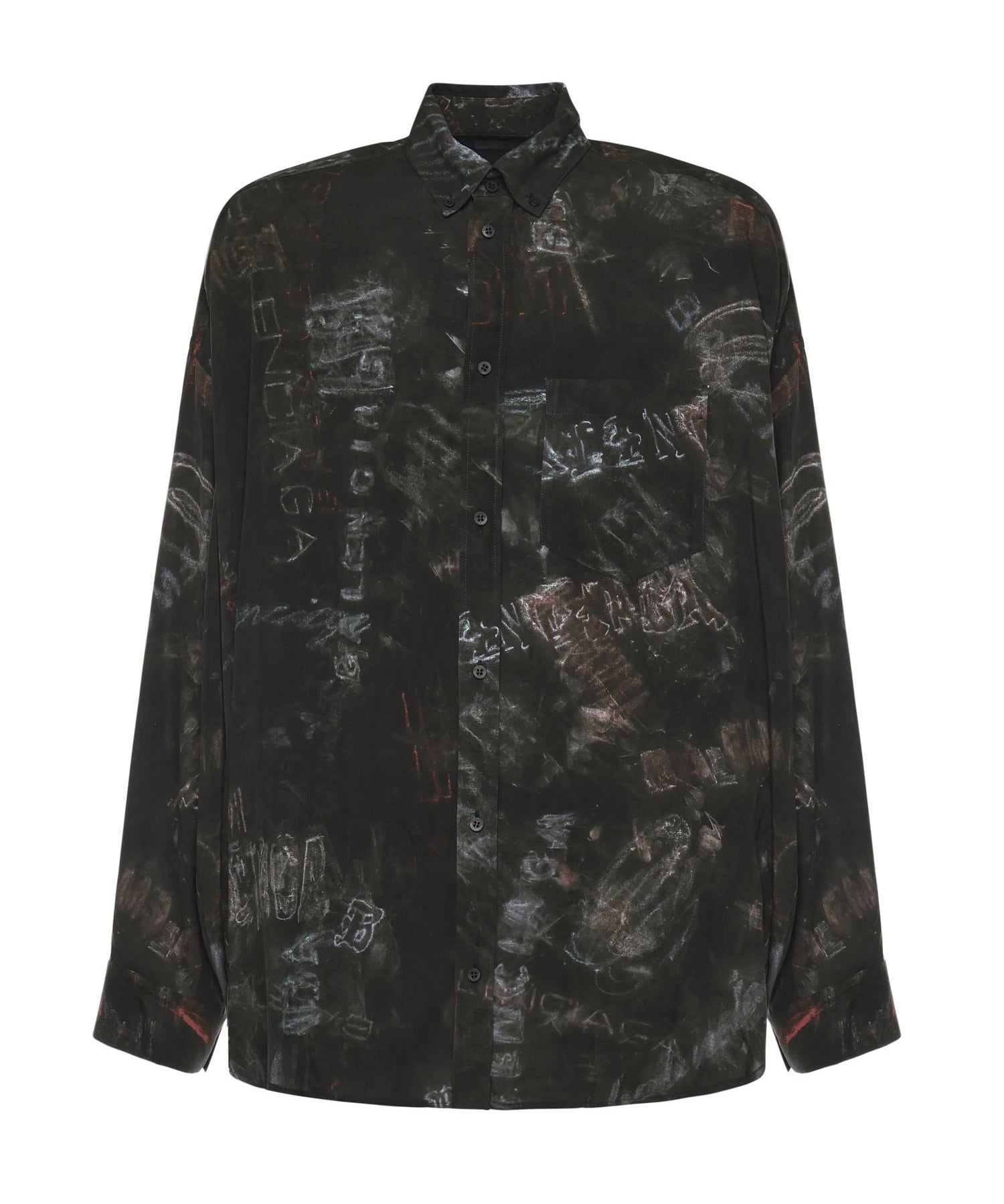 Camicia Cocoon Washed Crayon Allover in popeline di viscosa 857811 TTL781055 BALENCIAGA 