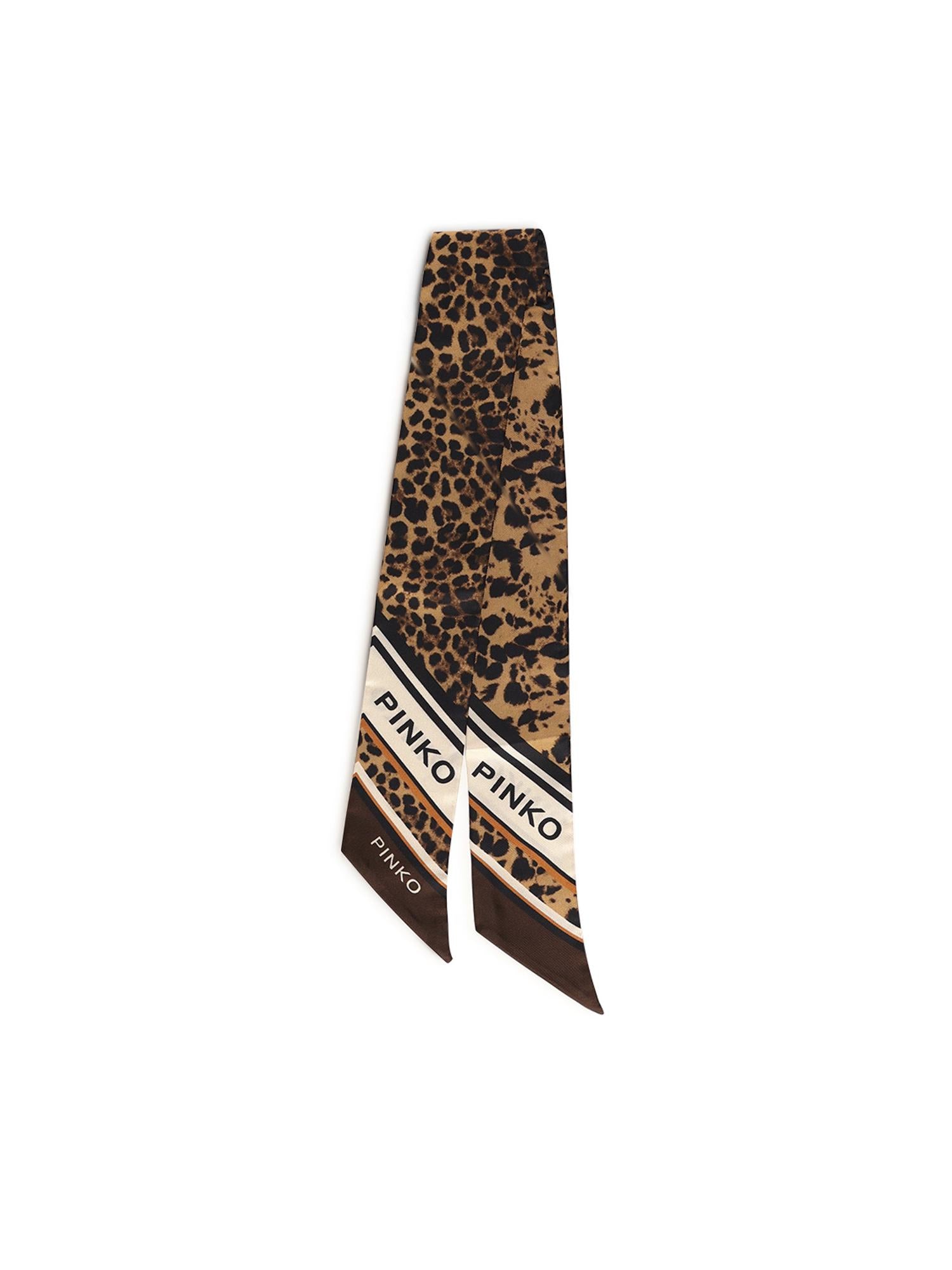 Foulard sottile con stampa leopardata 106652 A38FL3Z PINKO 