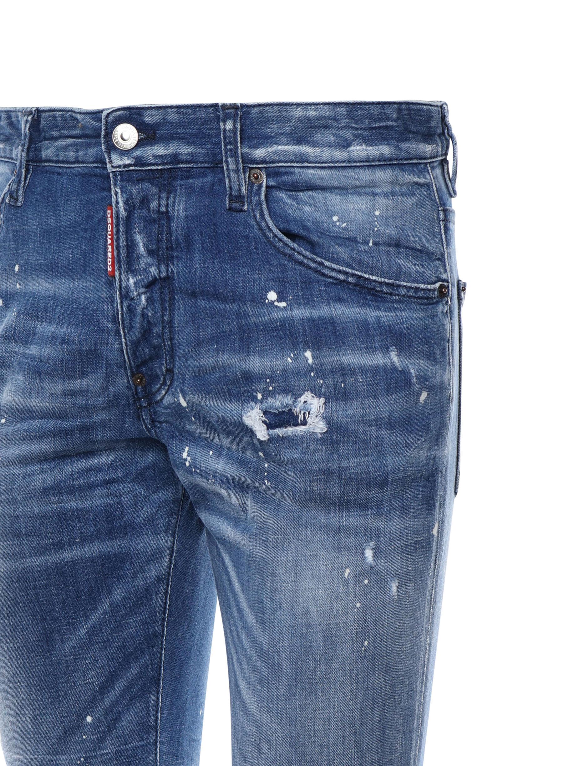 Jeans slim con effetto vissuto S74LB1642 S30342470 DSQUARED2 