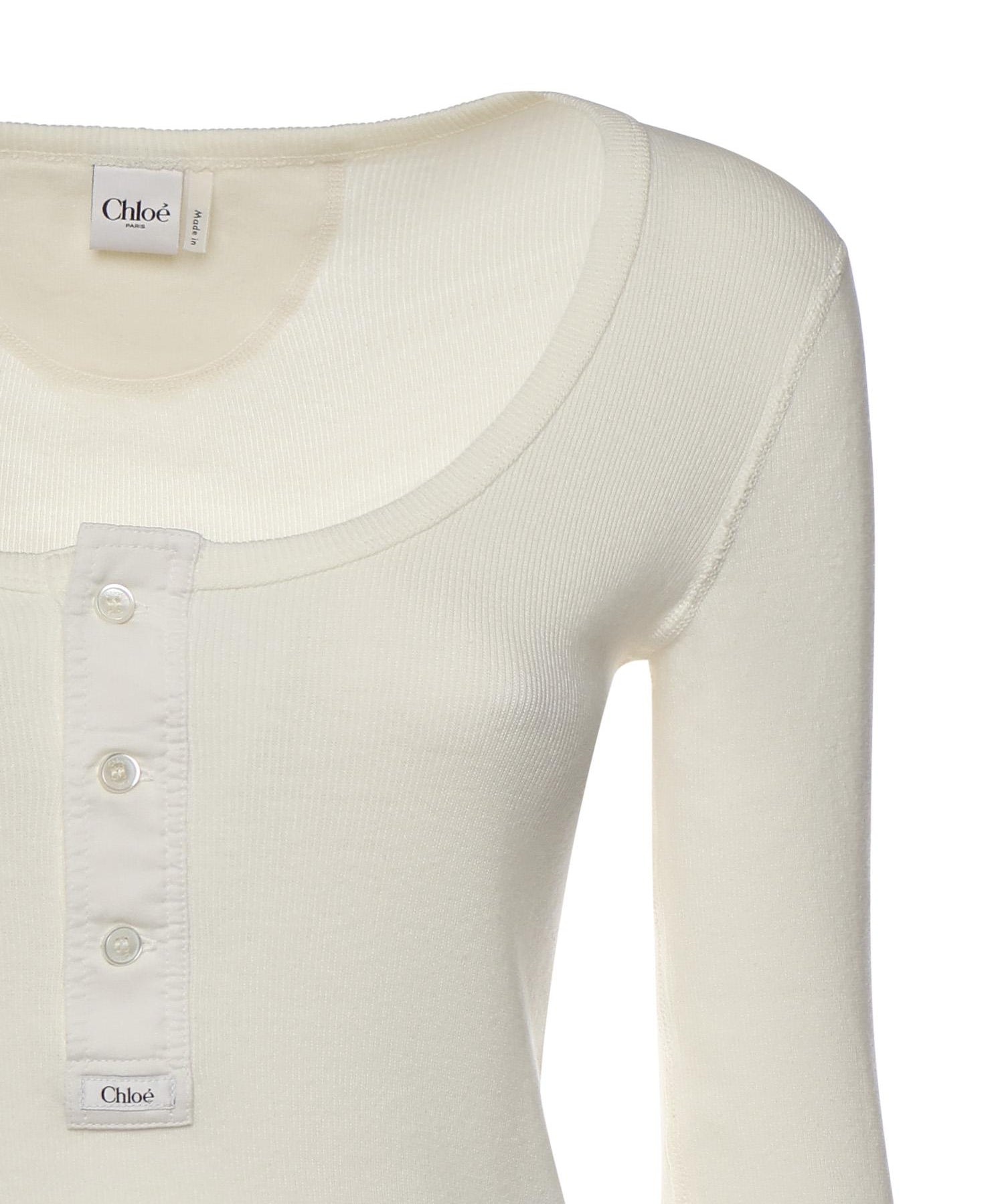 Camicia Henley in jersey di cotone CH26SJH29185 107 CHLOÉ 
