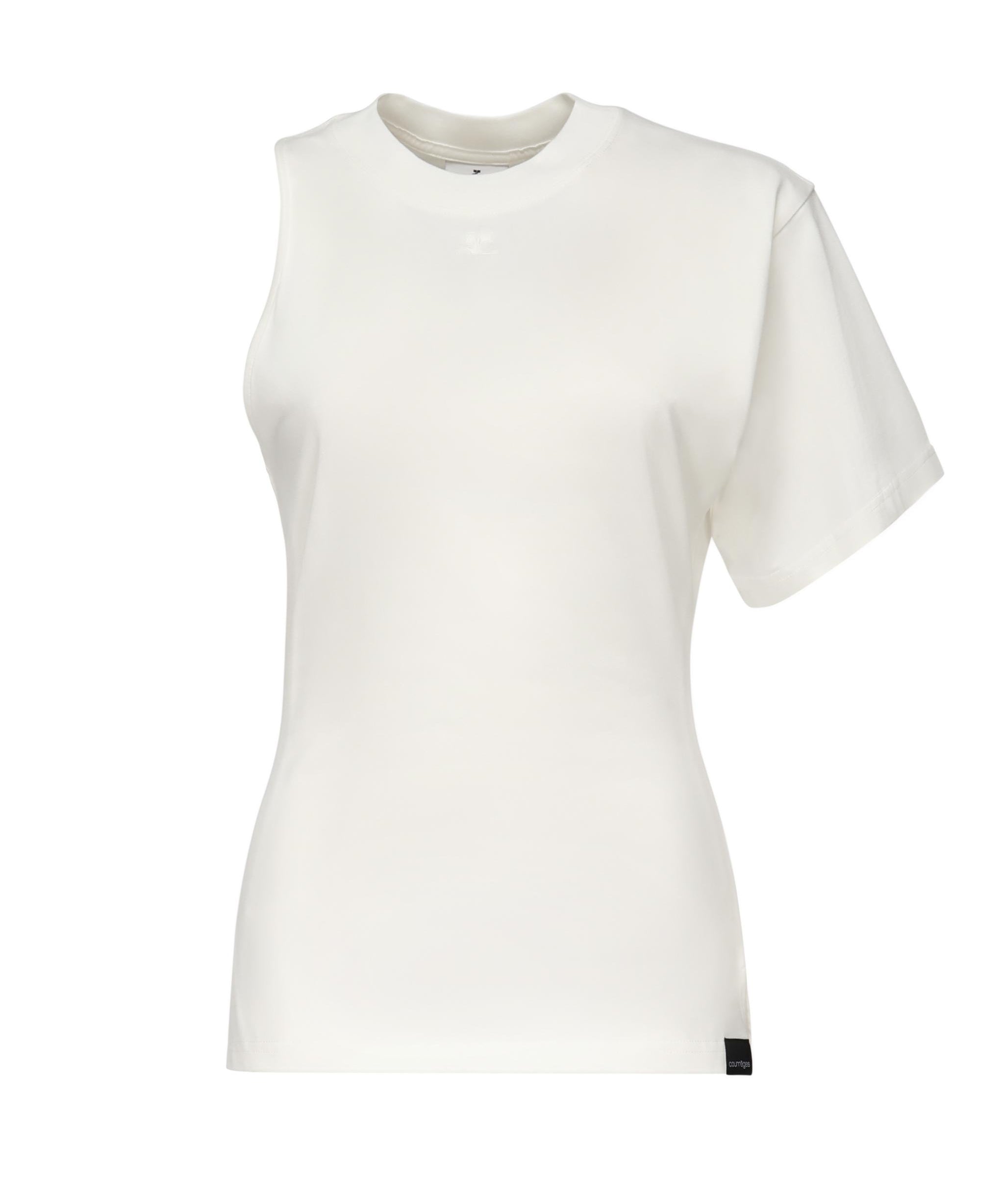 T-shirt 'Scuba' asimmetrica 225JTS201JS0107 0001 COURREGES 