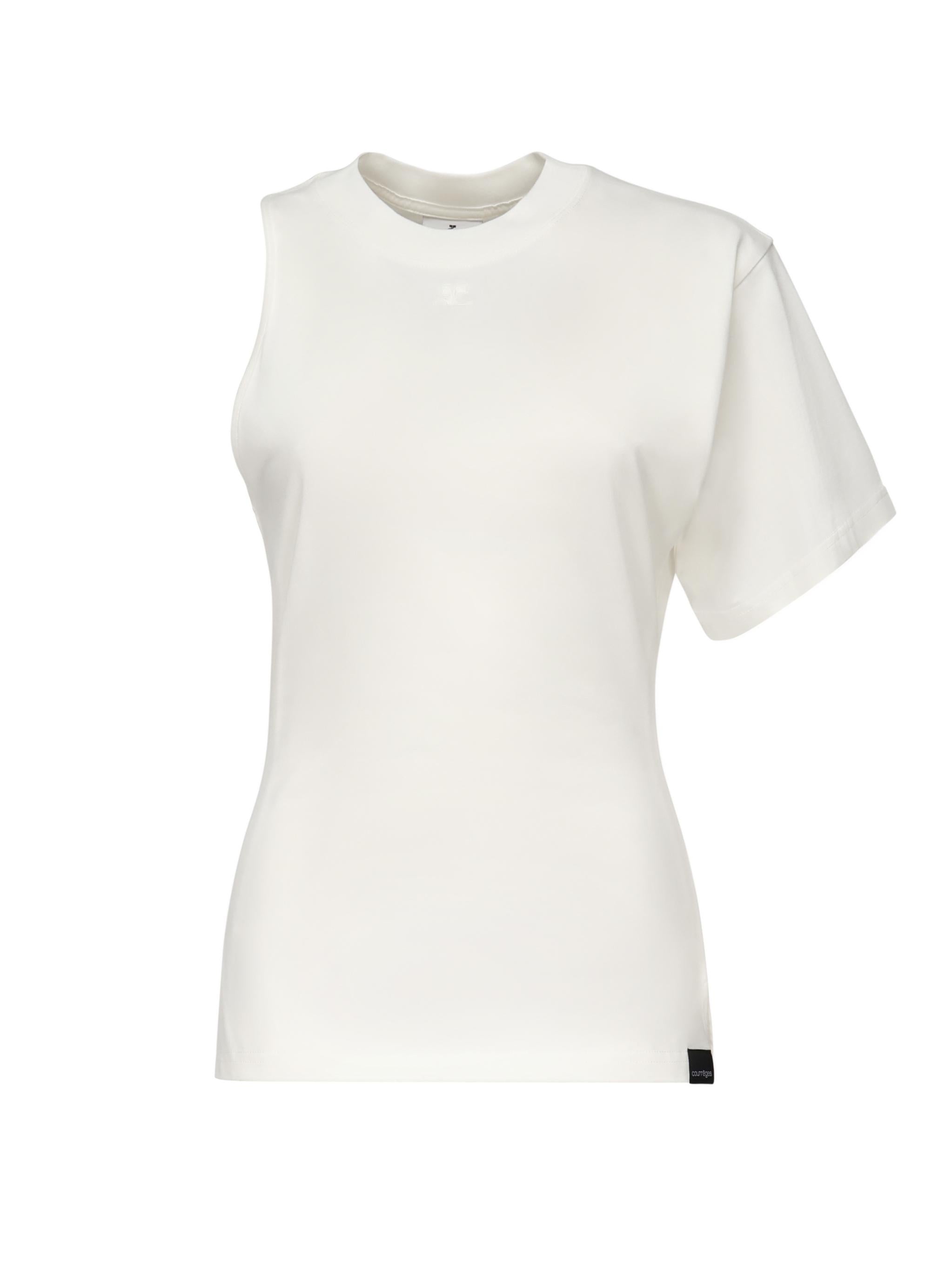 T-shirt 'Scuba' asimmetrica 225JTS201JS0107 0001 COURREGES 
