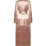 Trench in satin con frange 106431 A33DQ35 PINKO 