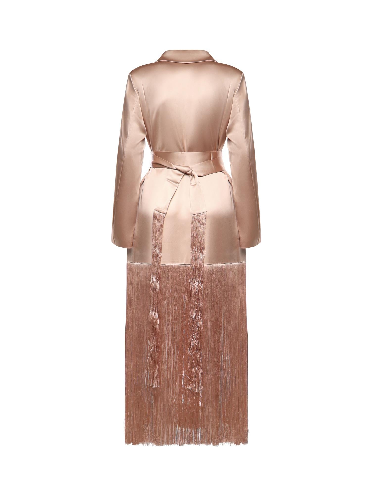 Trench in satin con frange 106431 A33DQ35 PINKO 