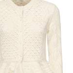 Cardigan cropped con logo e volant CHC25AMC01590 107 CHLOÉ 