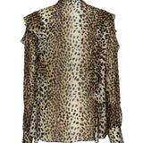 Camicia in georgette stampata con volant 2C354A M9905 BLUMARINE 
