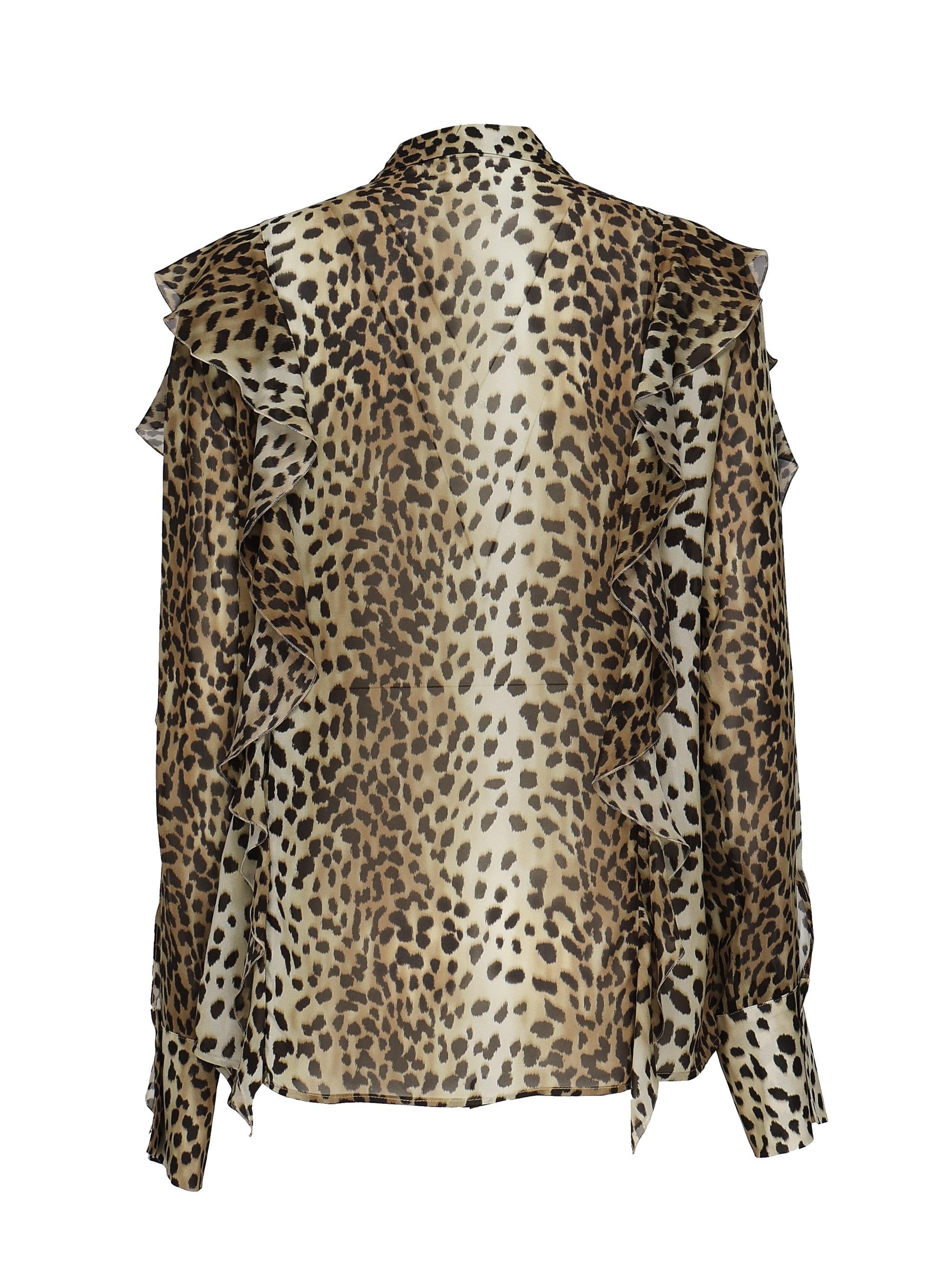 Camicia in georgette stampata con volant 2C354A M9905 BLUMARINE 