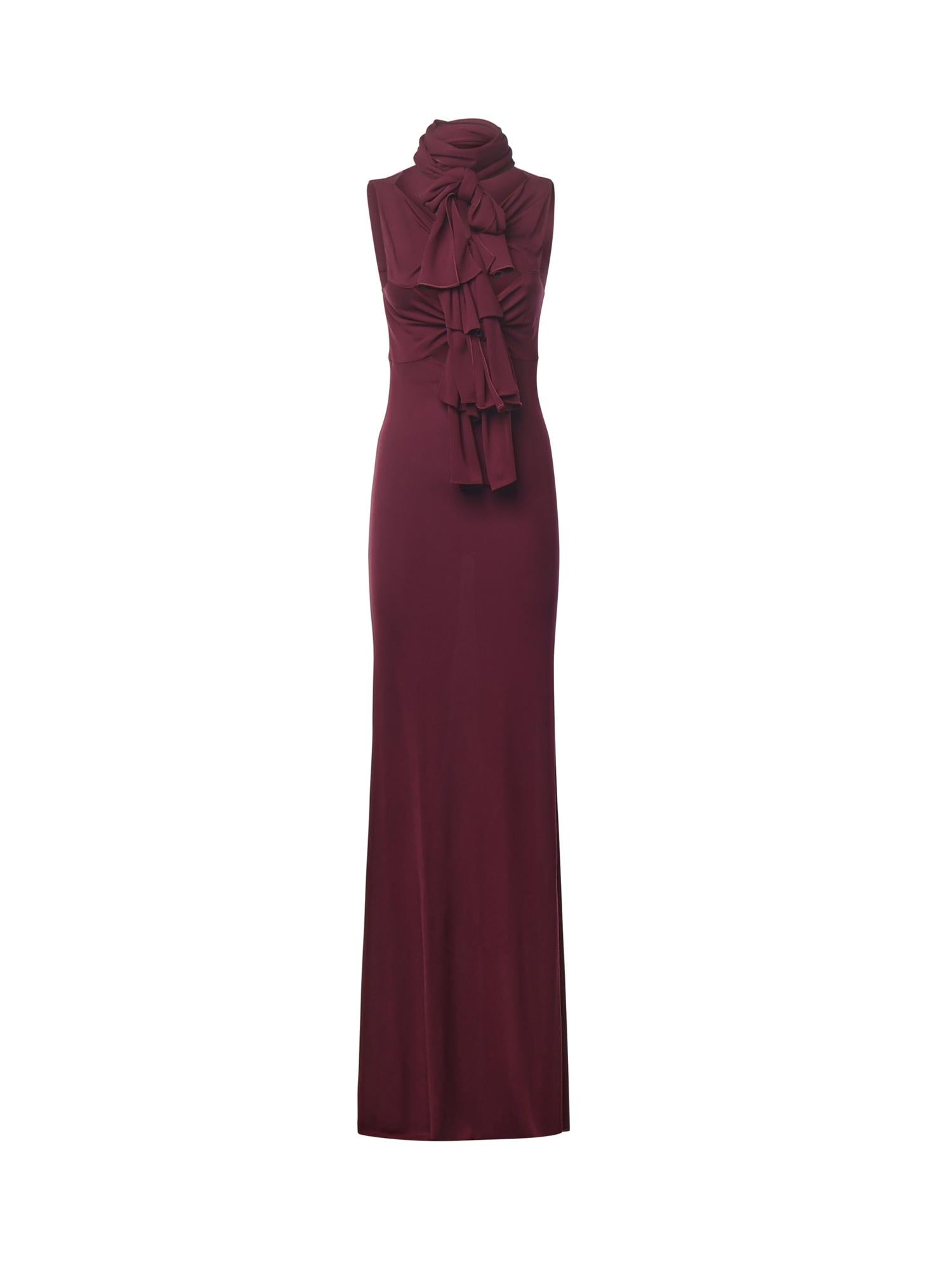 Abito con fiocco in jersey fluido AA9R2793J070B 350 ALAIA 