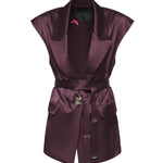 Giacca smanicata in satin 106585 A1Y5R57 PINKO 