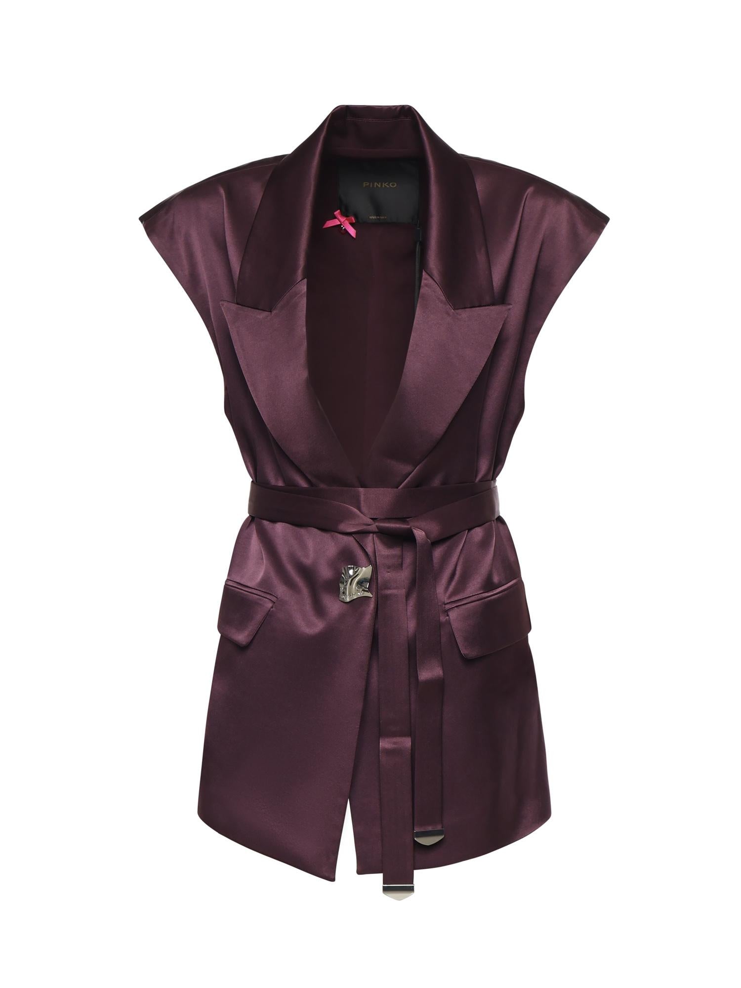 Giacca smanicata in satin 106585 A1Y5R57 PINKO 