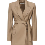 Blazer in tela di lana con cintura 2521046101600 010 MAX MARA 
