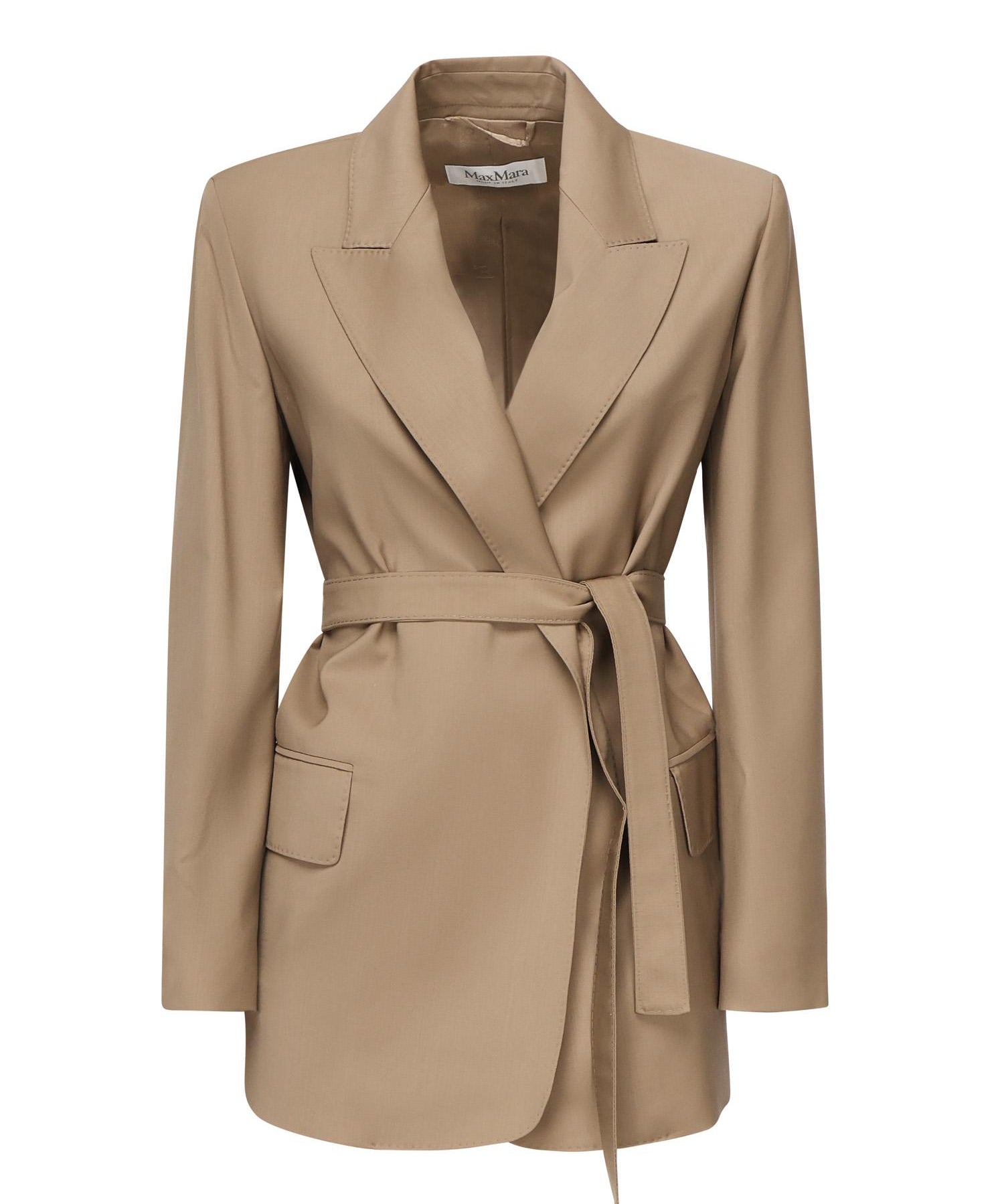 Blazer in tela di lana con cintura 2521046101600 010 MAX MARA 
